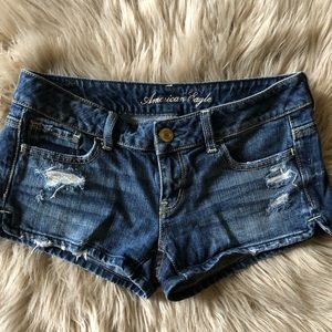 American Eagle blue jean stretch shorties